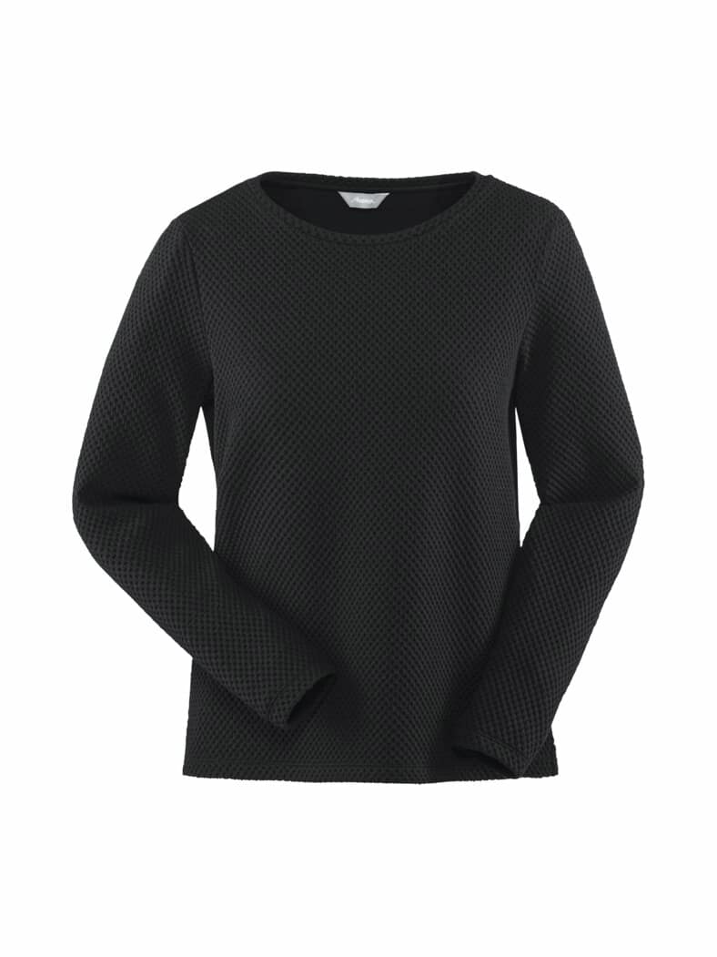 Shirt Waffeloptik Schwarz