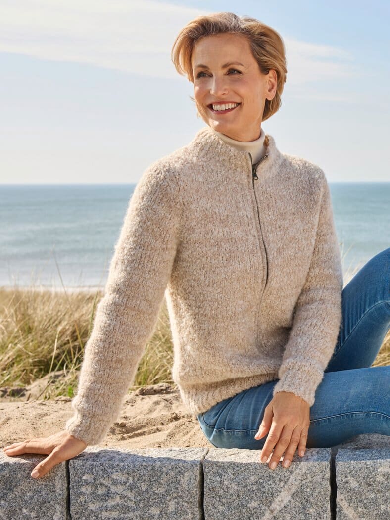 Alpaka-Strickjacke Cusco Creme