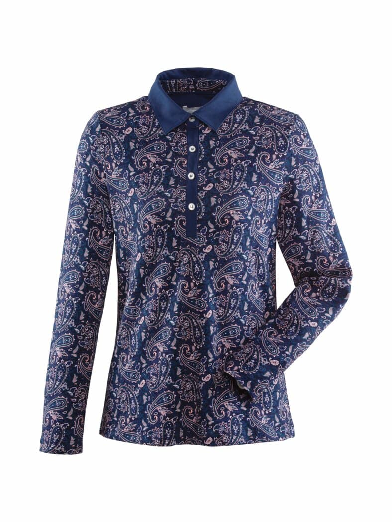 Baumwoll-Poloshirt Everyday Marine gemustert