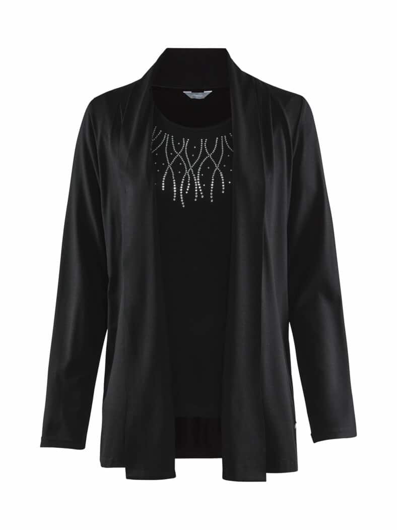 Jersey Twinset Glanzstück Schwarz