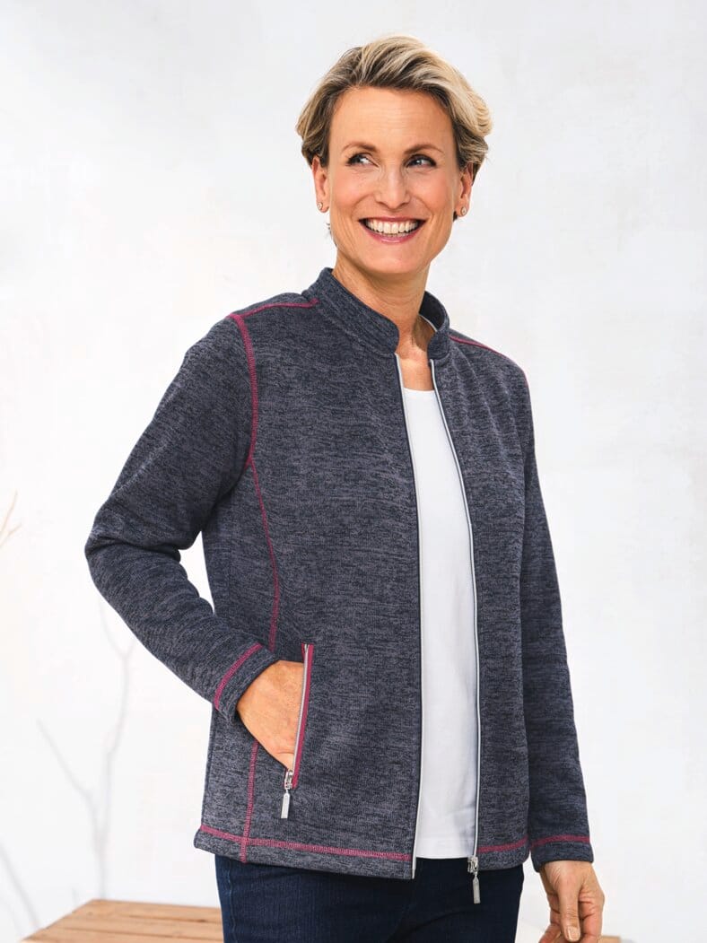 Strickfleecejacke Marine