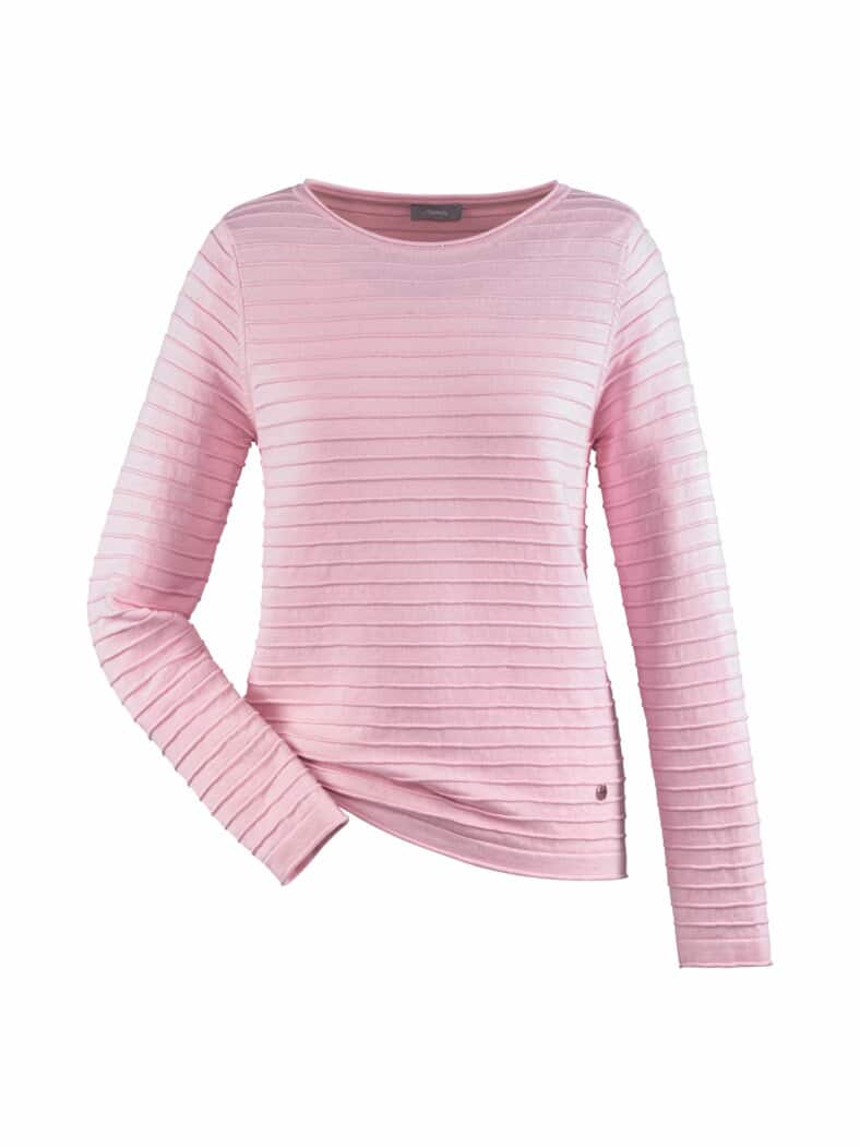 Pullover Struktur-Ringel Rosé