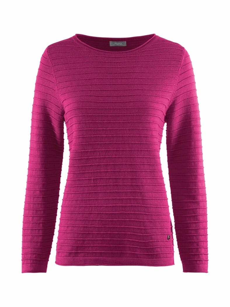 Pullover Struktur-Ringel Beere