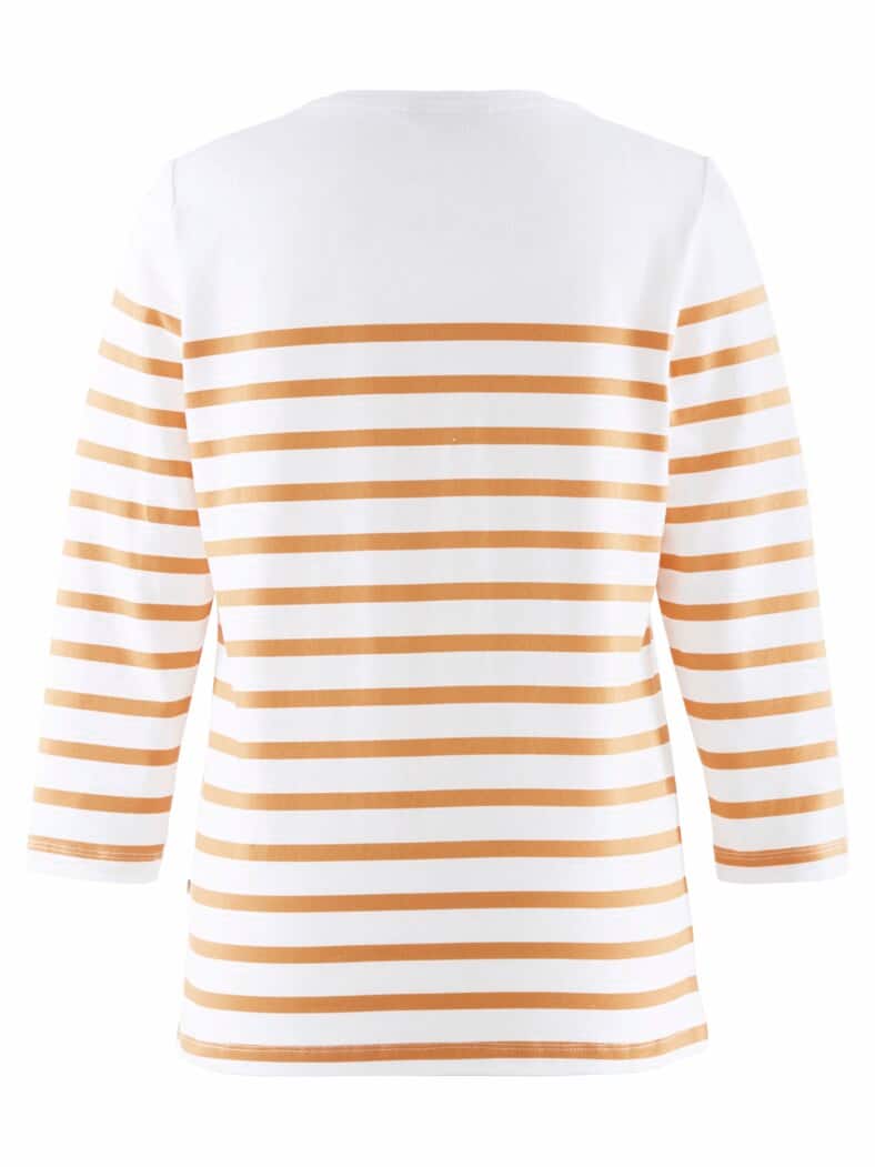 Rundhals-Shirt Streifenmuster Senfgelb gestr.