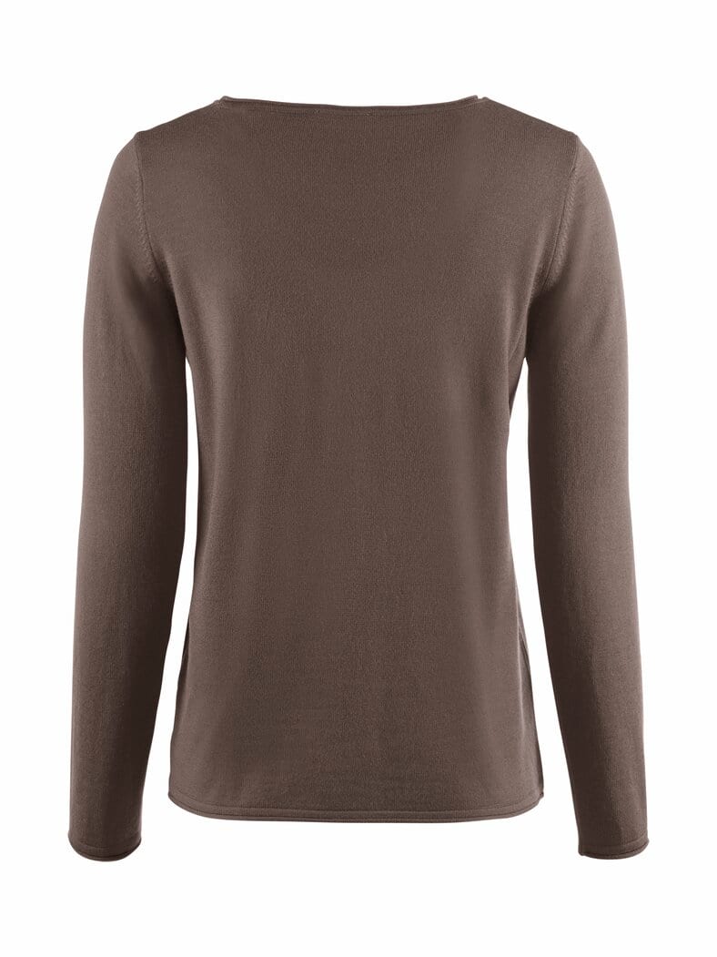 Strick-Pullover Merino extrafein Cappuccino