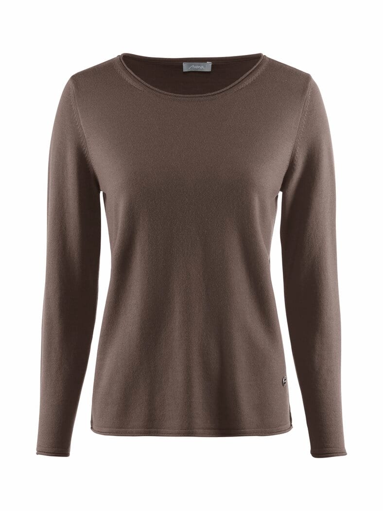 Strick-Pullover Merino extrafein Cappuccino