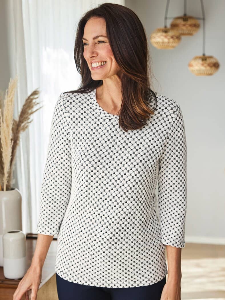 Maritim Shirt Weiß-Schwarz