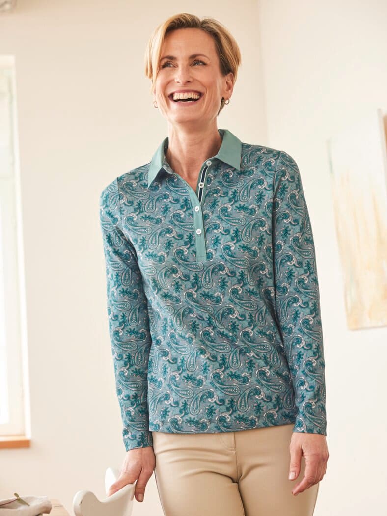 Baumwoll-Poloshirt Everyday Salbei