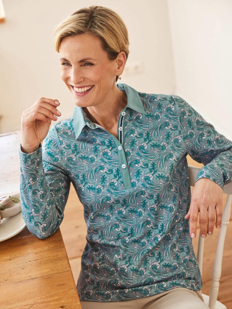 Baumwoll-Poloshirt Everyday Salbei