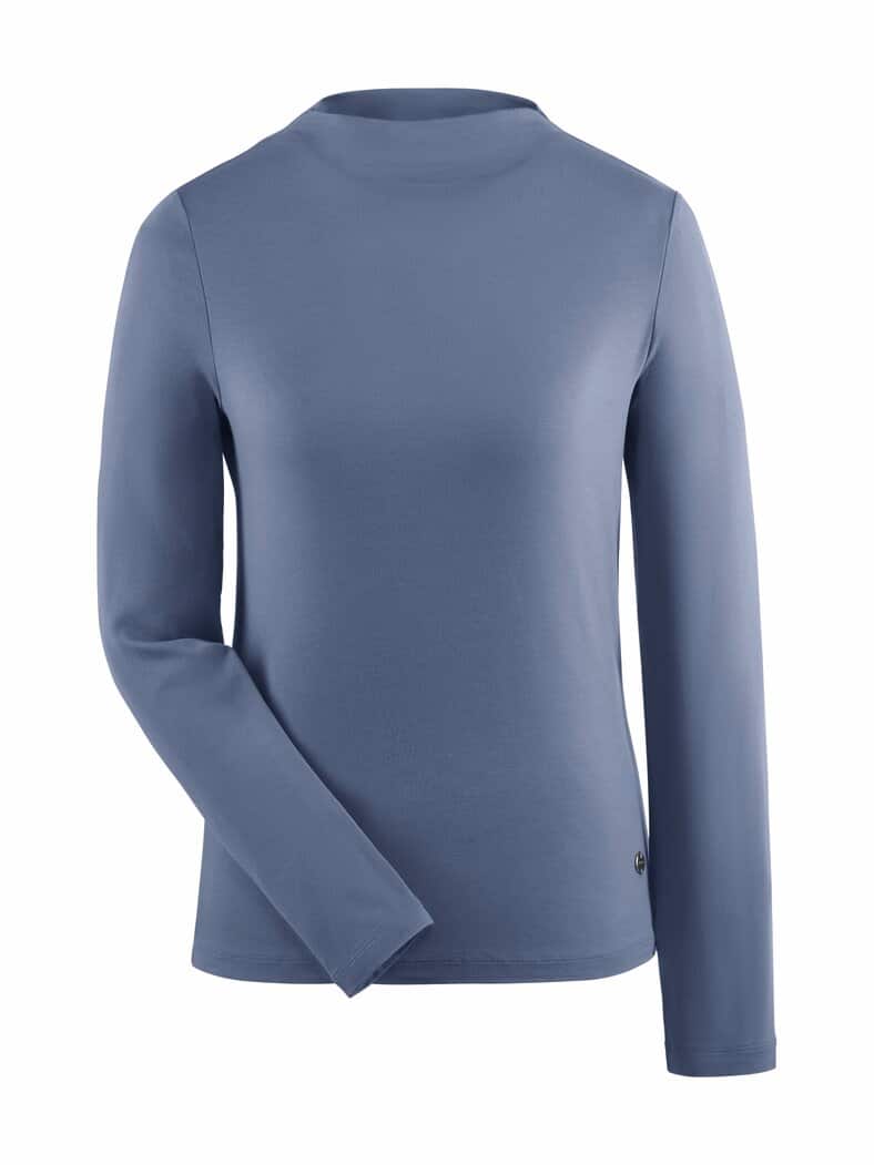 Jersey-Shirt Turtlekragen Granitblau