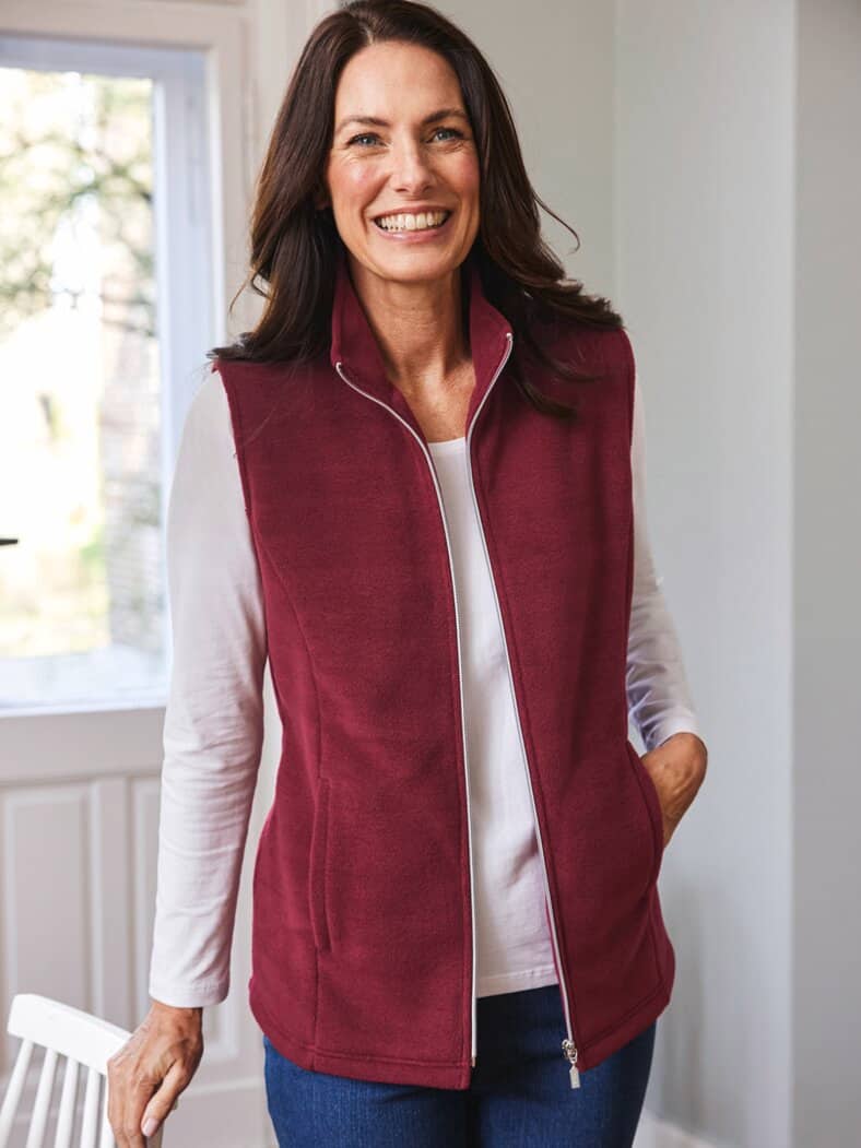 Fleeceweste Extraleicht Bordeaux