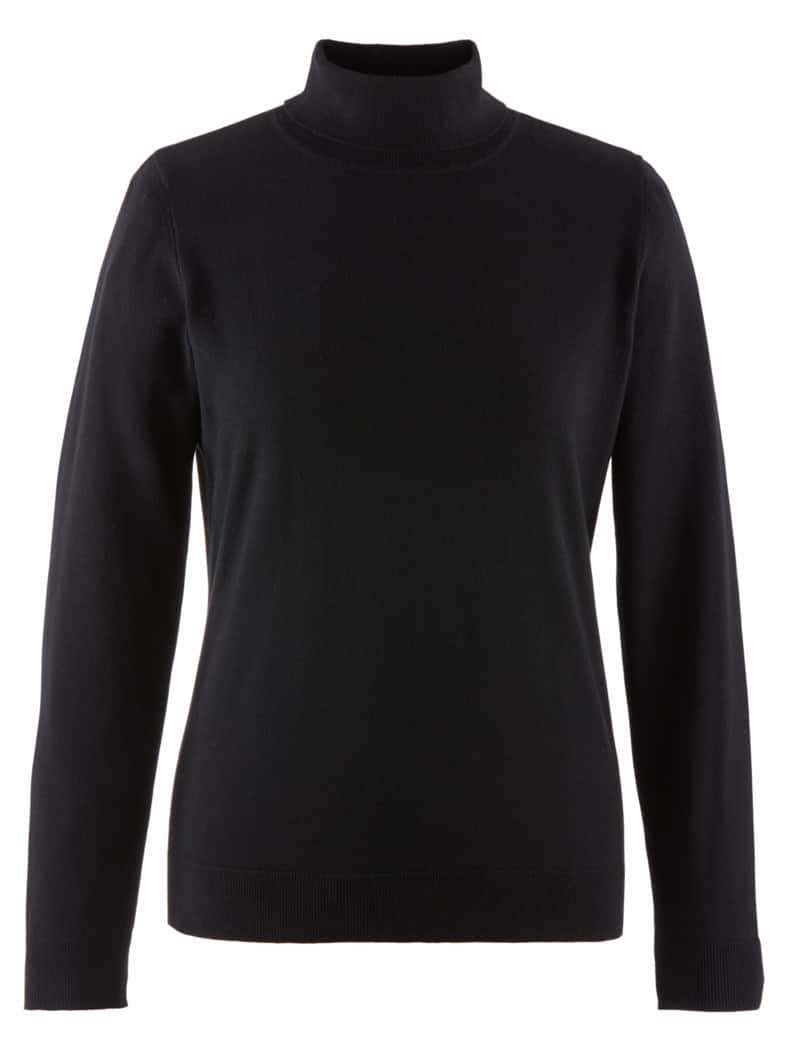 Rollkragen-Pullover Supersoft Schwarz