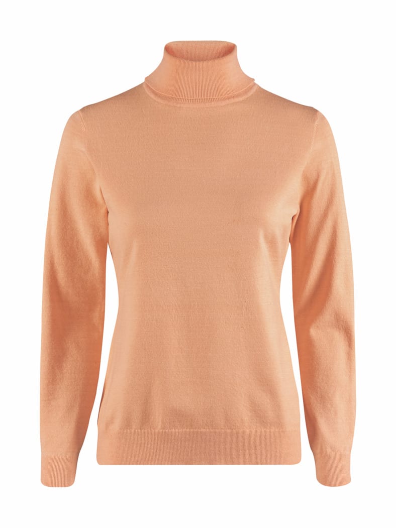 Rollkragen-Pullover Supersoft Pfirsich