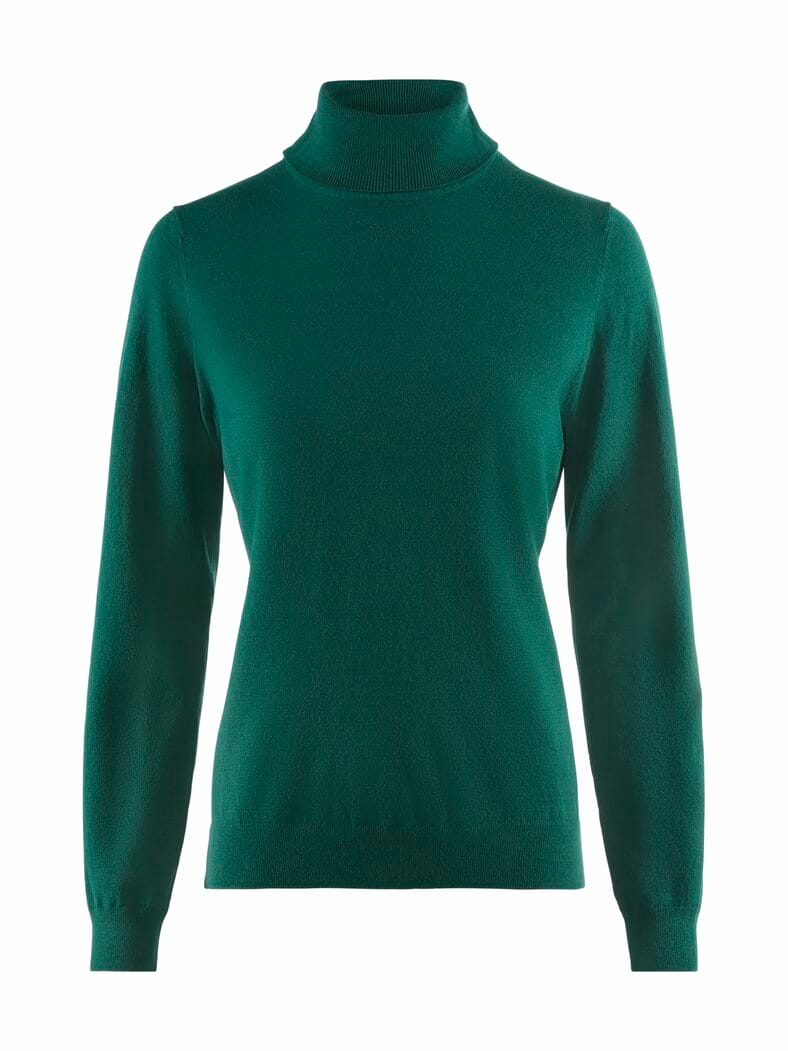 Rollkragen-Pullover Supersoft Dunkelgrün