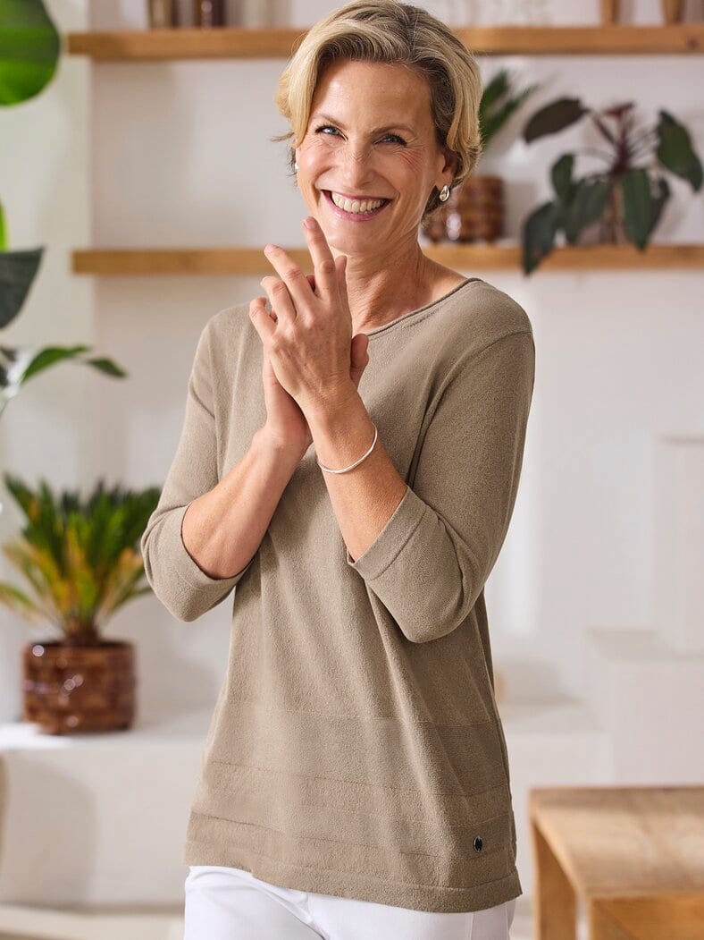Viskose Pullover kühlend Taupe