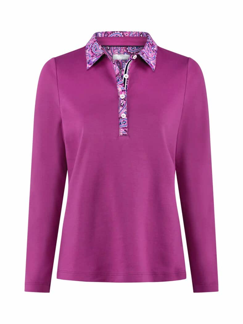 Baumwoll-Poloshirt Everyday Beere Unifarben