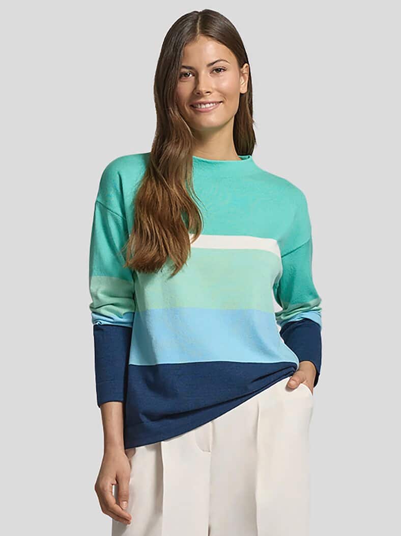 Rabe Streifenpullover maritim Smaragd