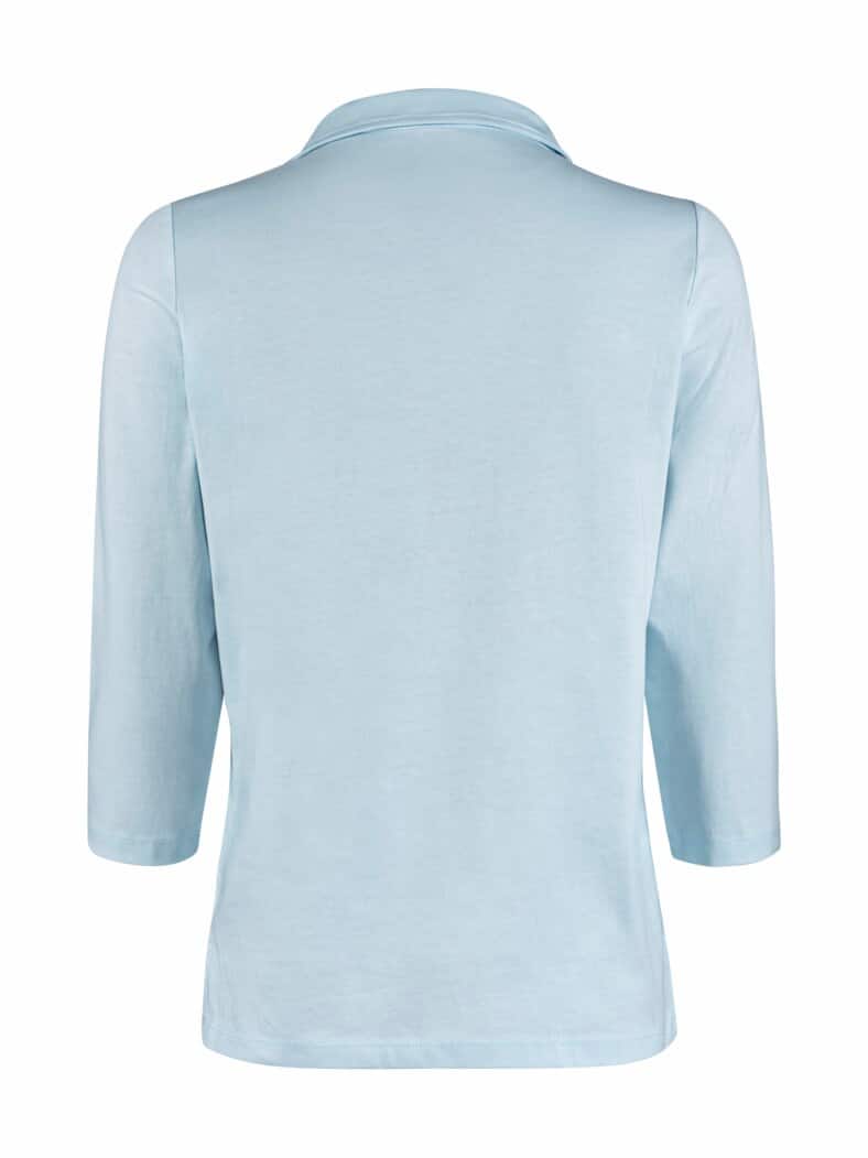 Jersey Polo mit Strassbesatz Hellblau