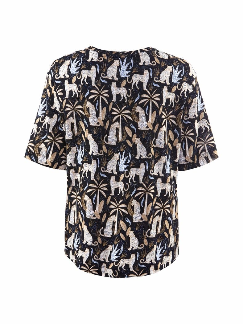 Rabe Shirt Safari Schwarz gemustert