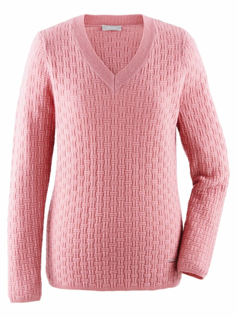 Woll-Pullover Struktur Altrosa
