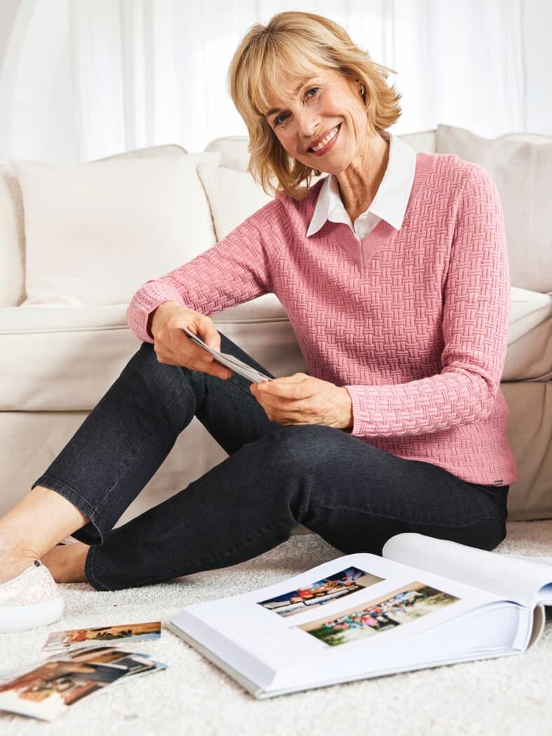 Woll-Pullover Struktur Altrosa