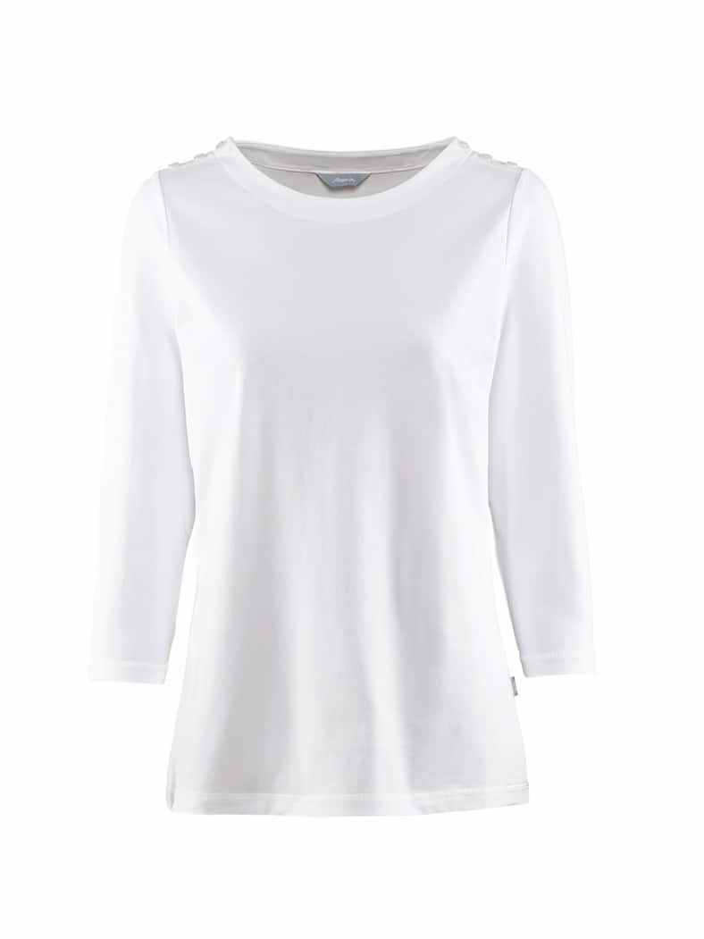 Baumwoll-Shirt 3/4 Arm Weiß