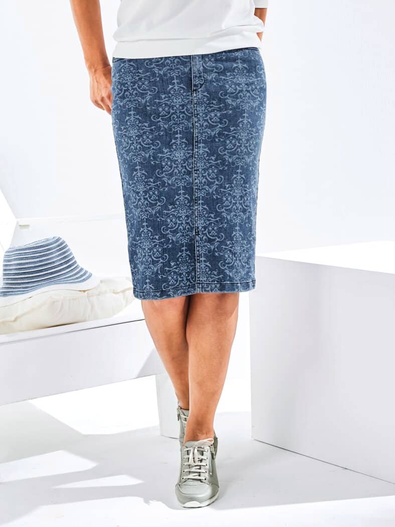 Flexbundrock Jacquard-Dessin Mittelblau