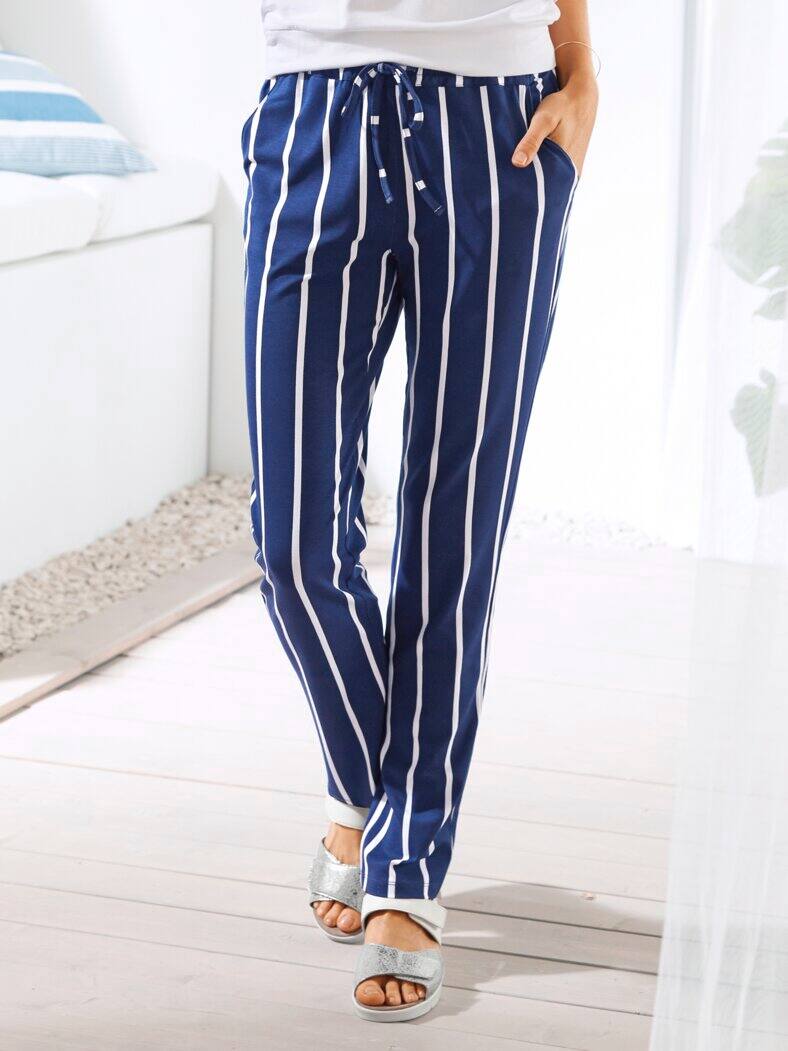Klimasoft-Jersey-Schlupfhose Marine gestreift