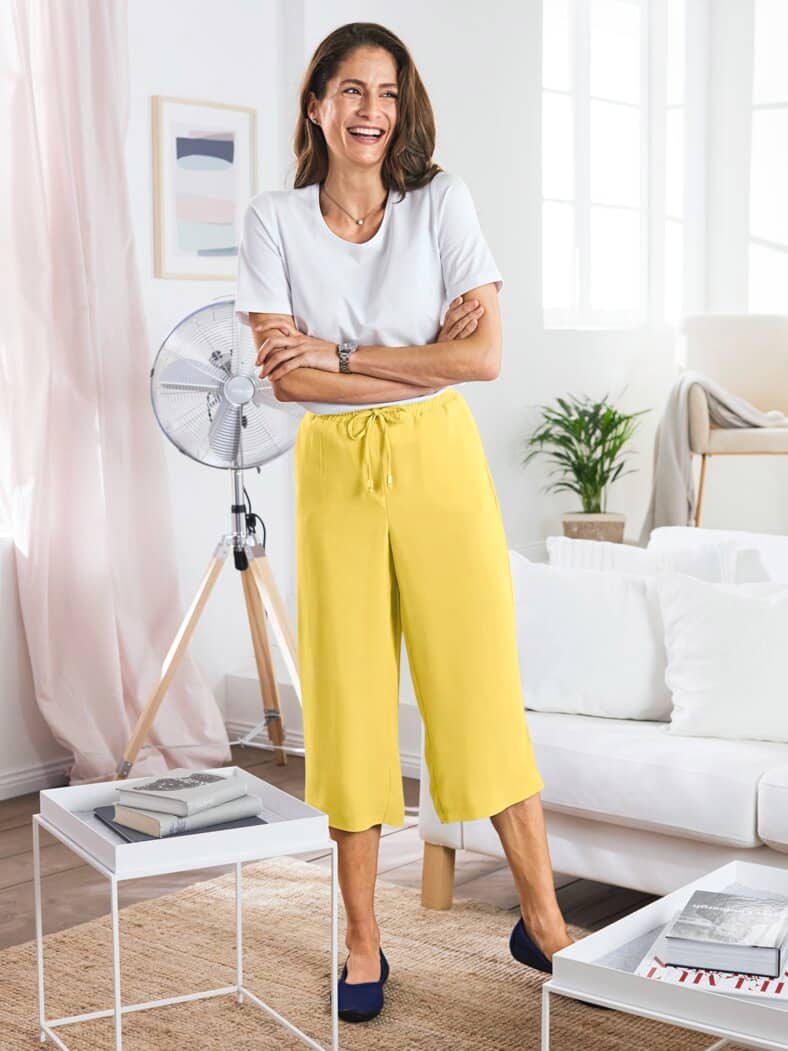Bügelfrei-Schlupf-Hosenrock Sonnengelb