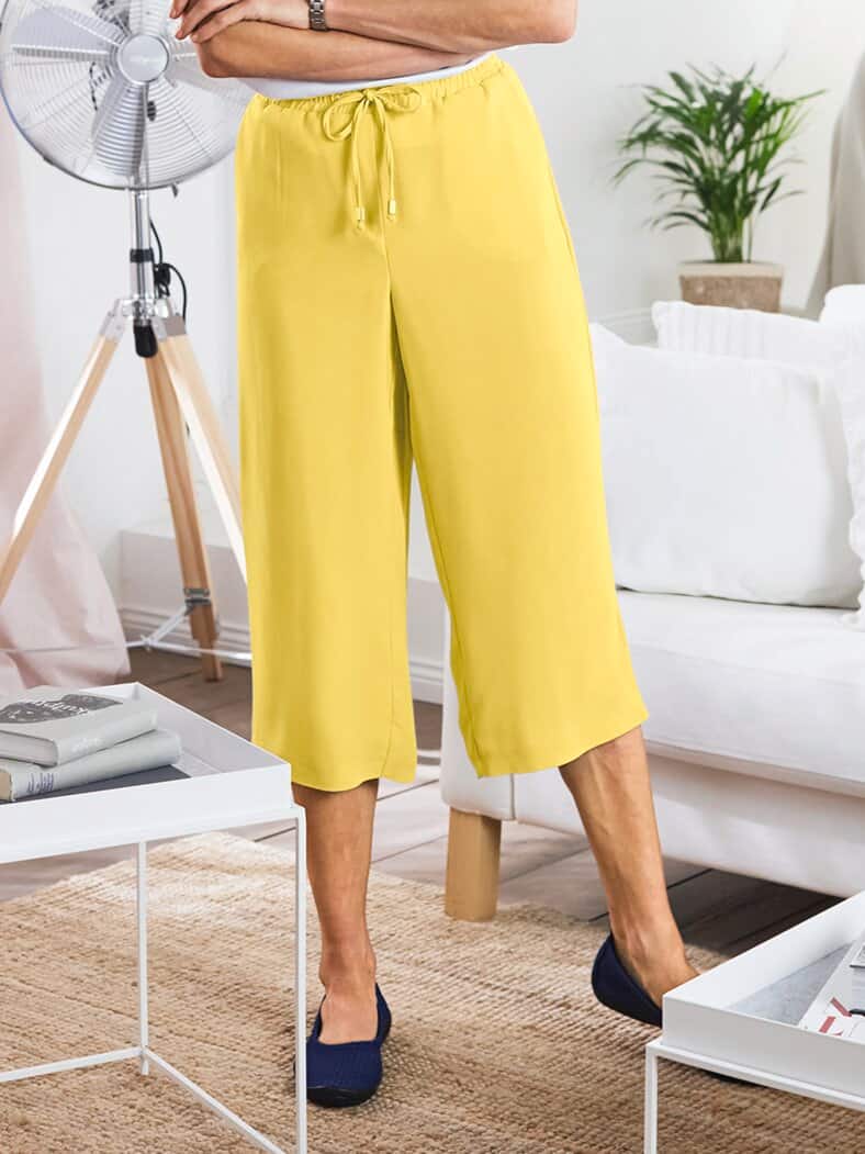 Bügelfrei-Schlupf-Hosenrock Sonnengelb