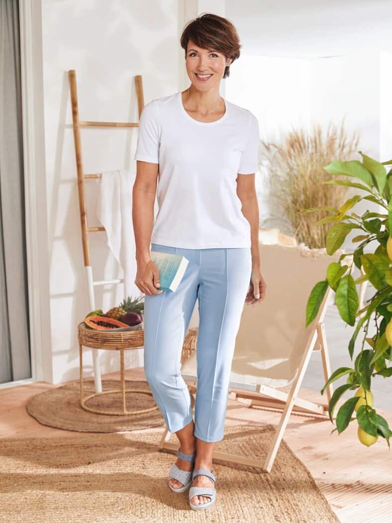 7/8-Schlupfbundhose Perfekt-in-Form Hellblau