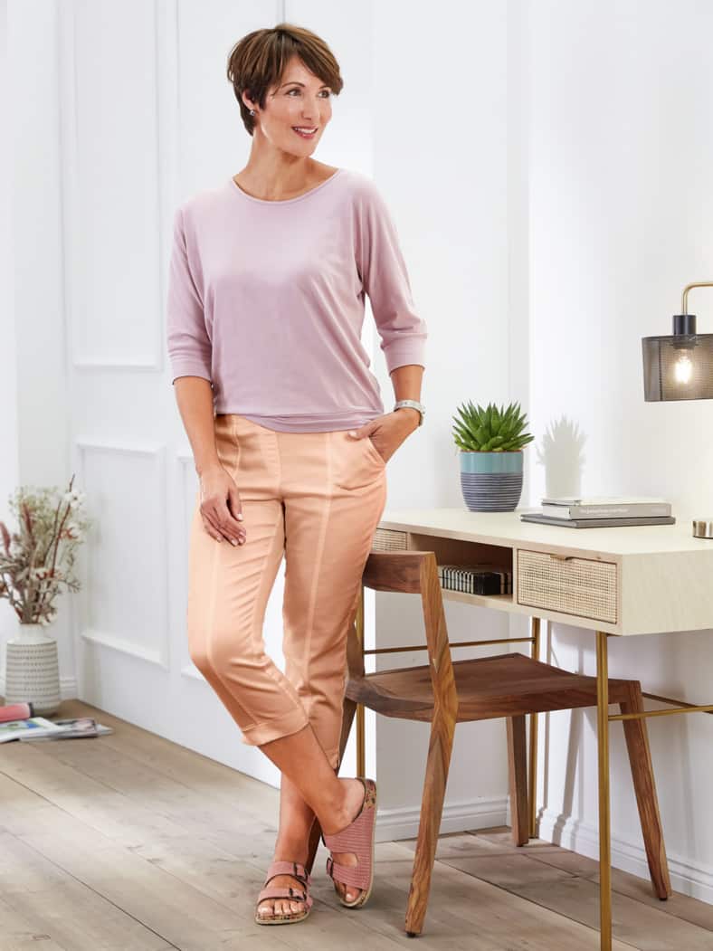 Capri-Schlupfbund Reisehose Apricot