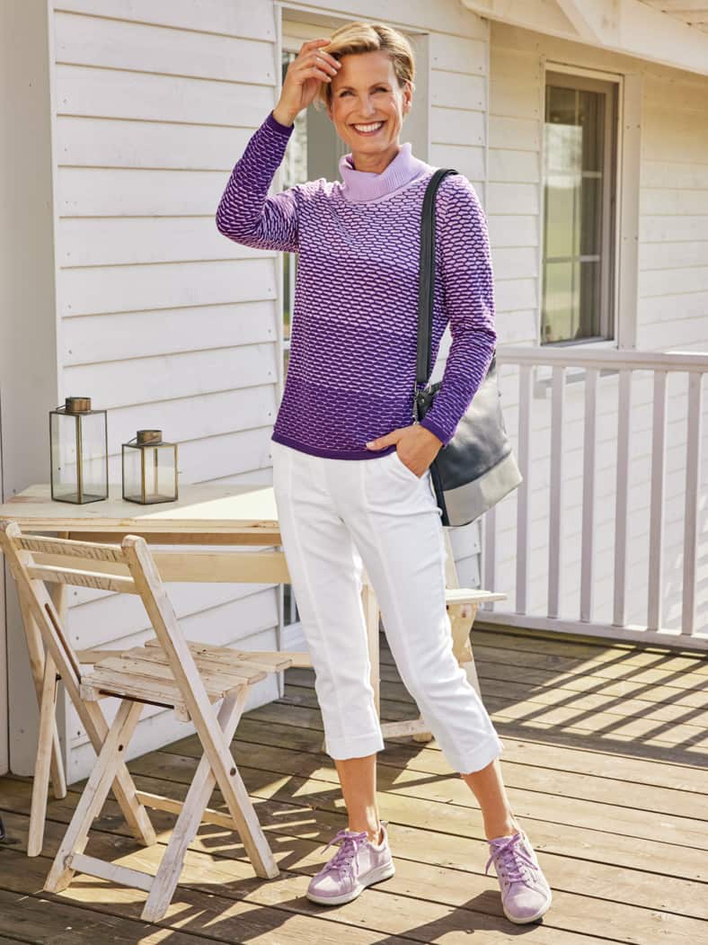 Capri-Schlupfbund Reisehose Weiß