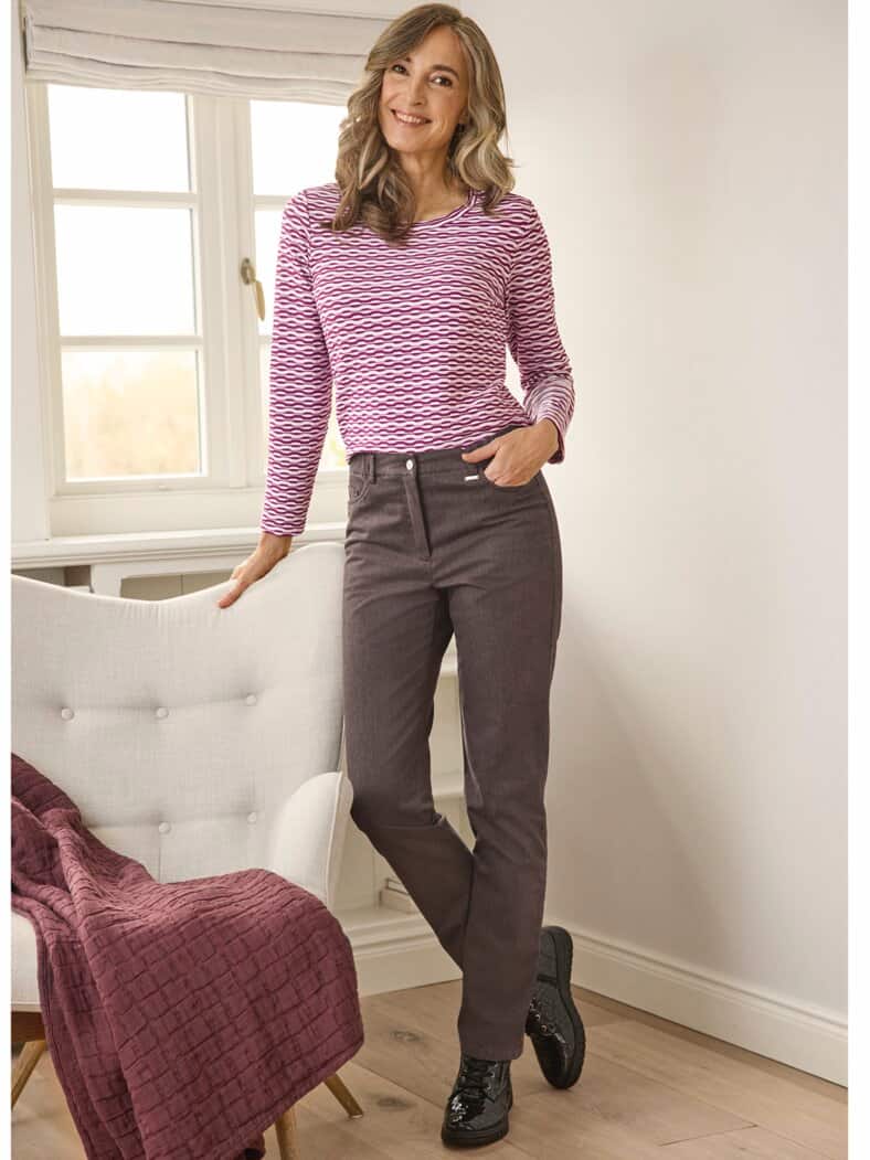 5-Pocket-Jeans Pfirsichweich Schokolade