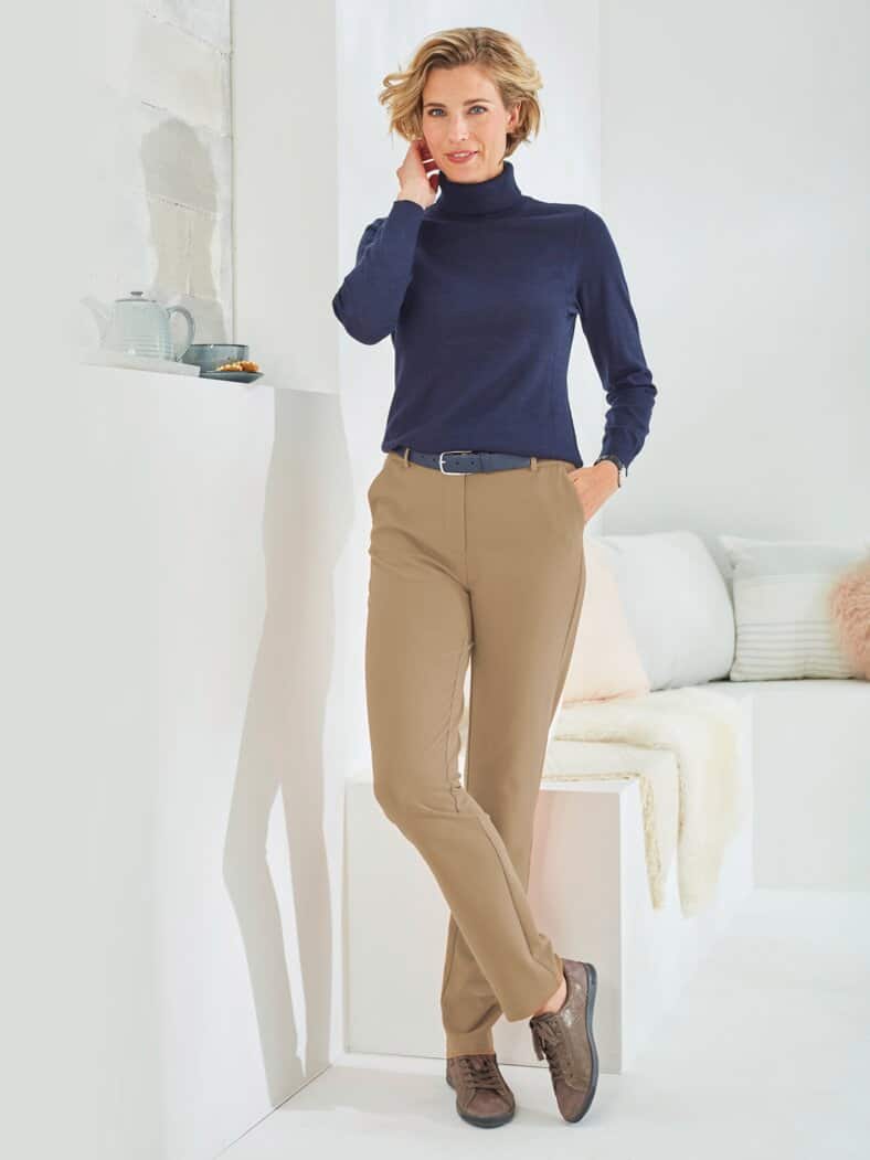 Bequembundhose Diagonal-Stretch Beige