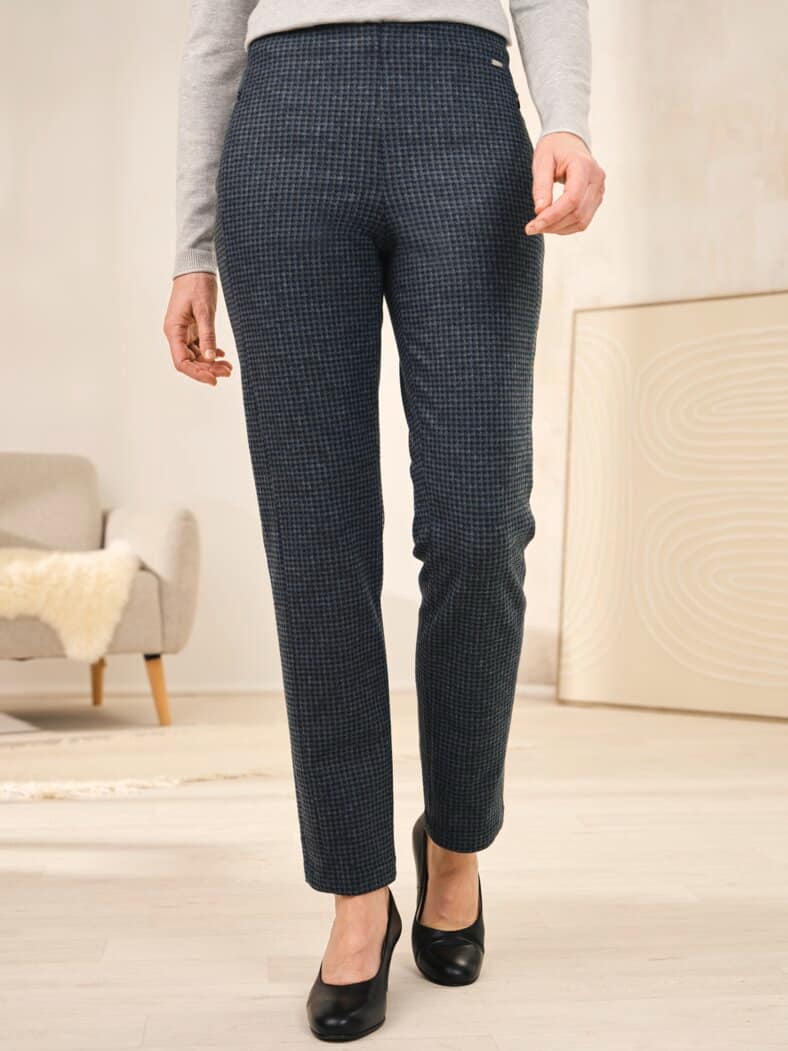 Thermo-Stretch-Hose Kuschelweich Schwarz-Petrol