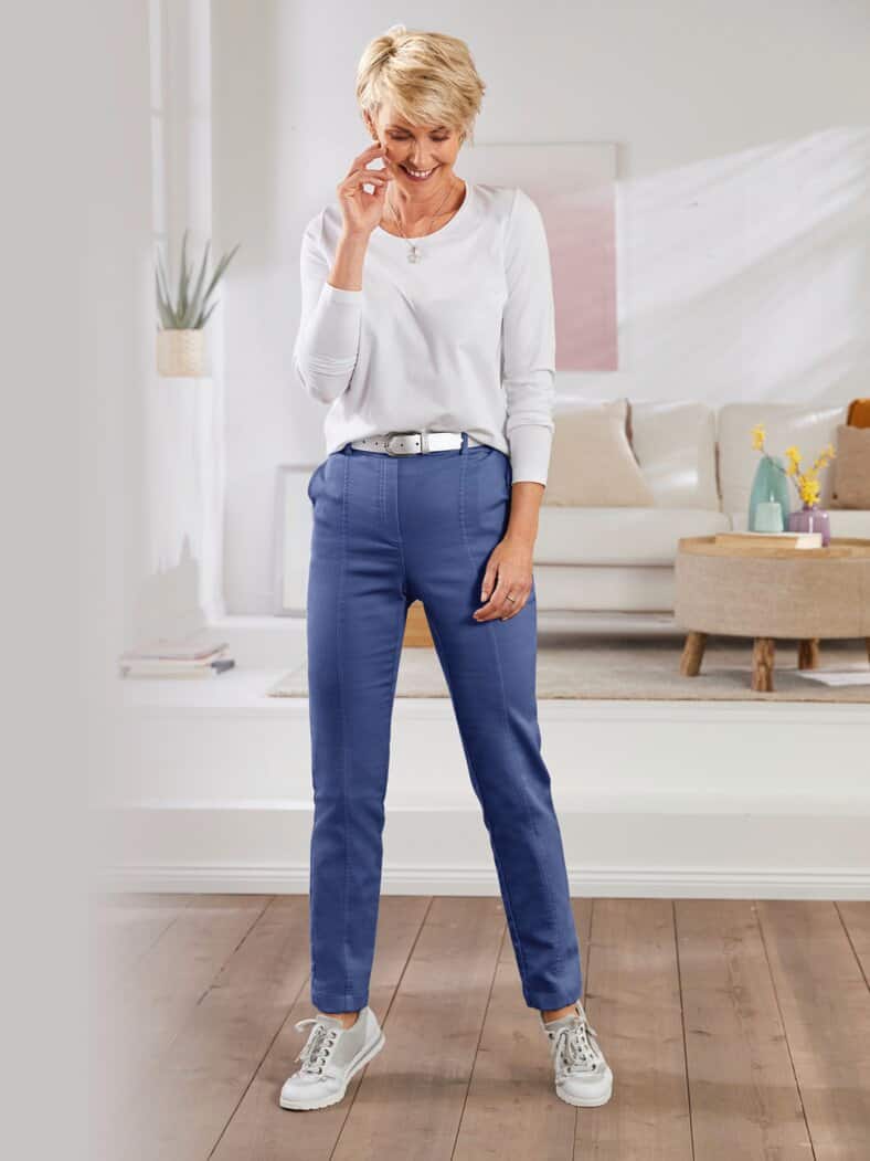 Komfortbund-Reisehose Mittelblau