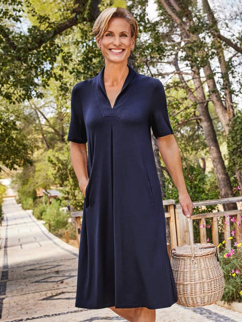 Jerseykleid Silhouette Marine