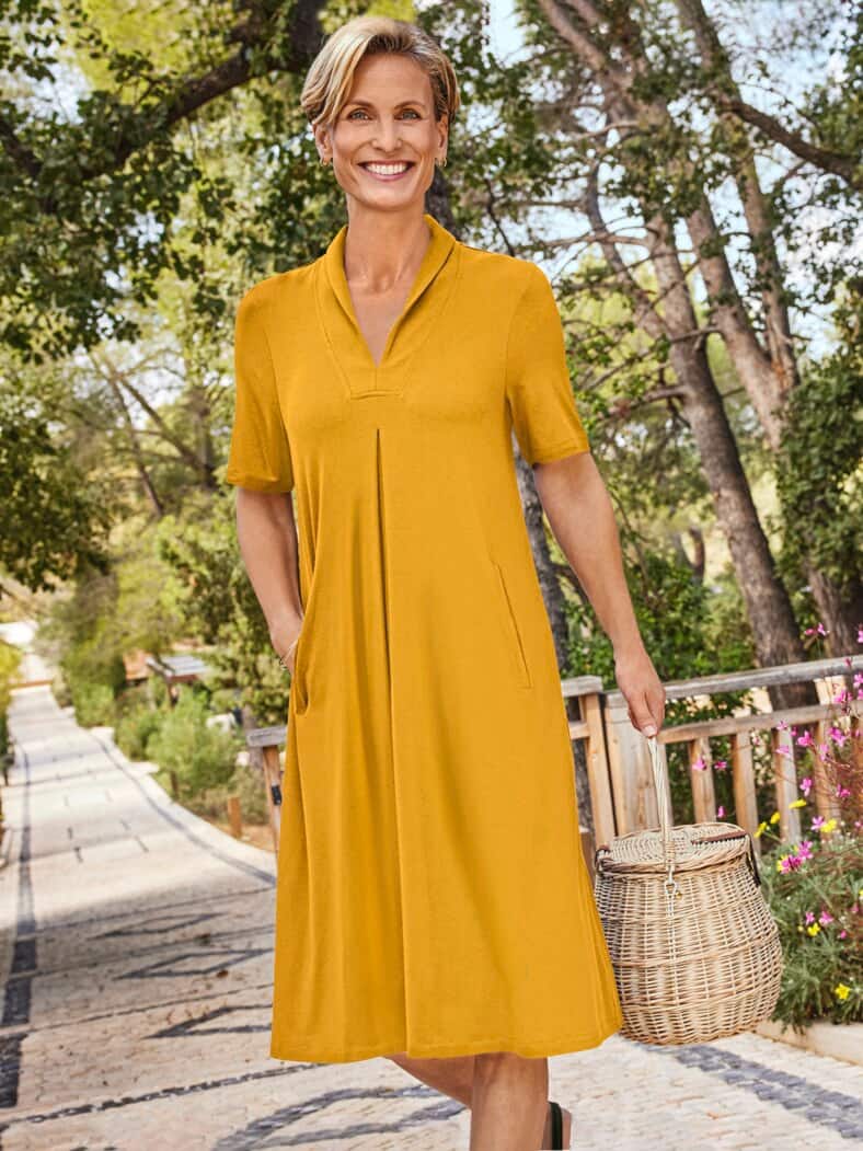 Jerseykleid Silhouette Safran