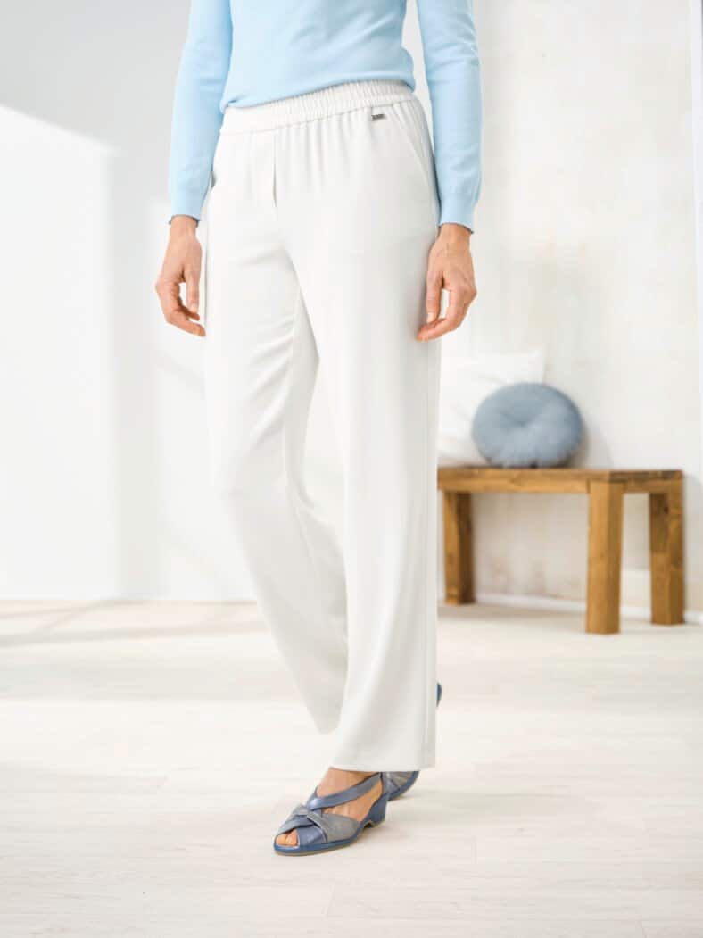 Kofferhose Edel-Krepp Offwhite