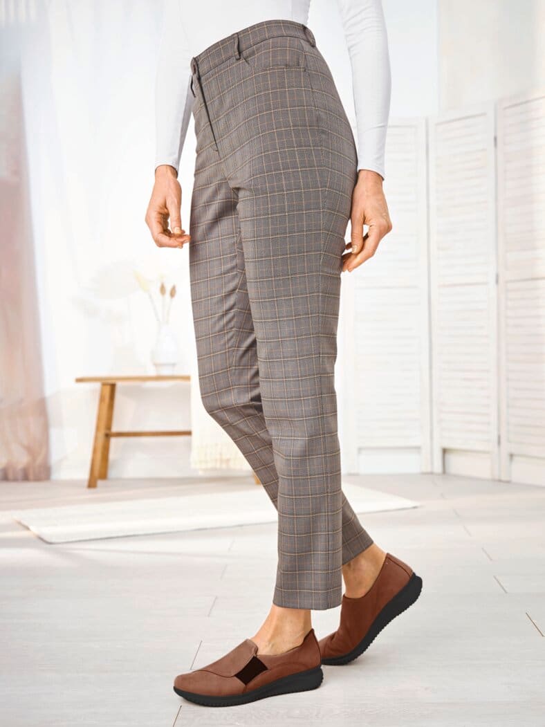 Flexbundhose Karodessin Beige kariert