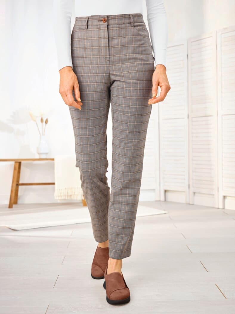 Flexbundhose Karodessin Beige kariert