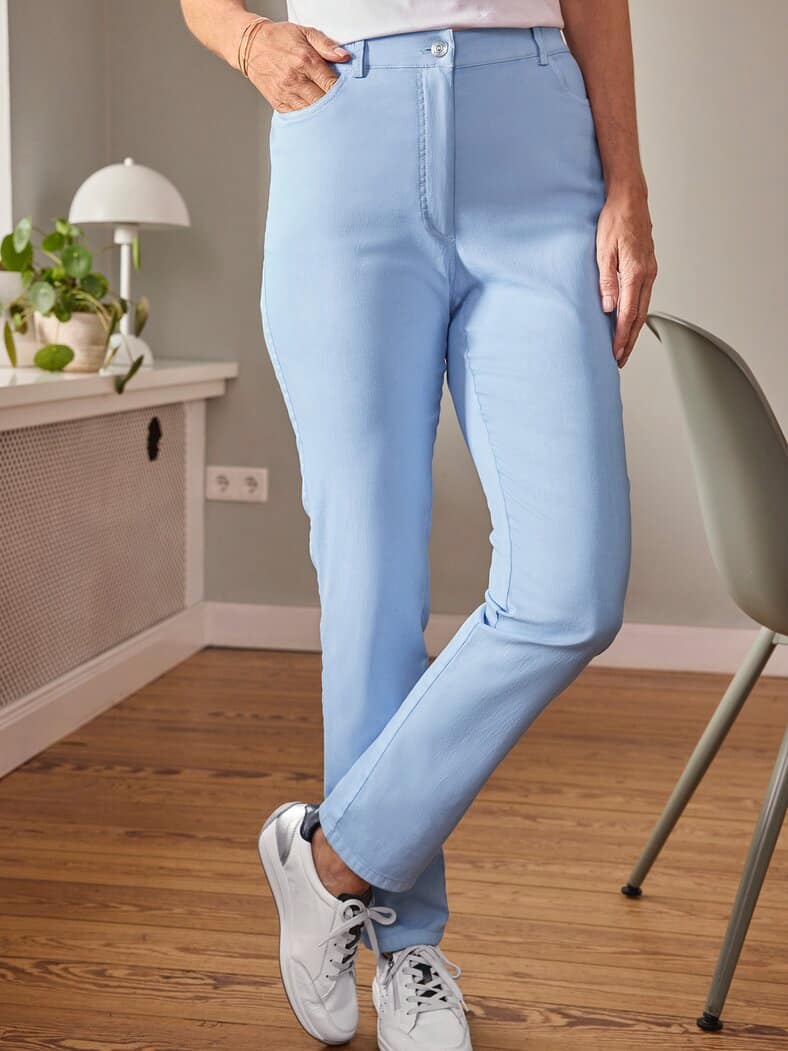 5-Pocket-Hose Antik-Look Hellblau