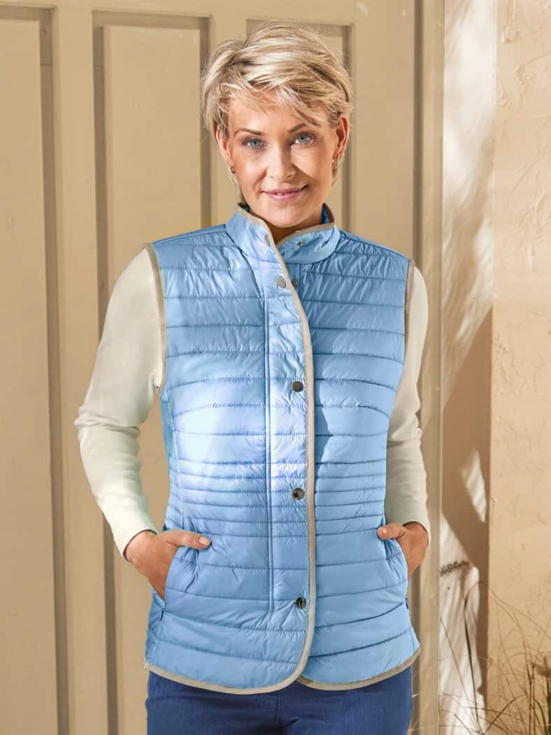 Steppweste Wollwärme Hellblau