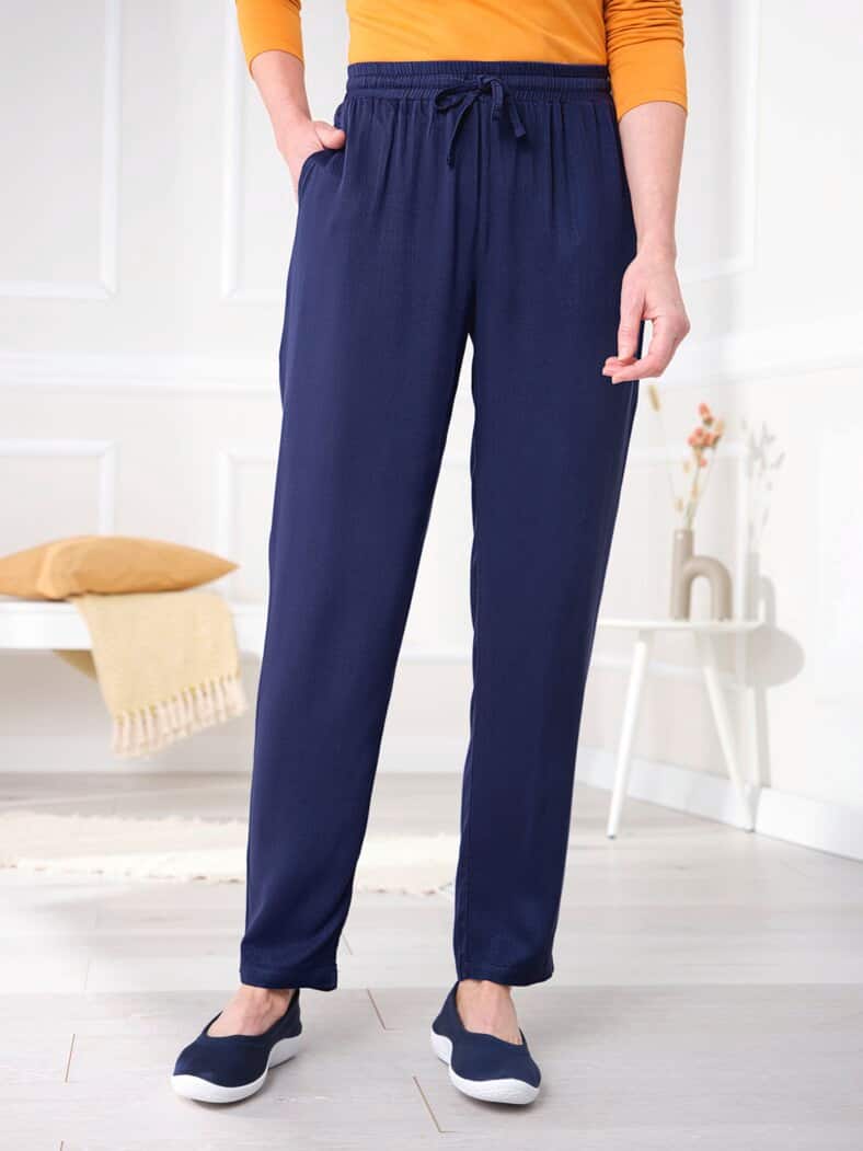 Viskose-Schlupfhose Marine