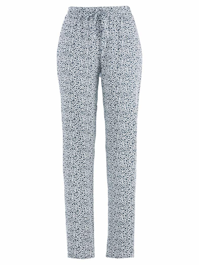 Viskose-Schlupfhose Blau-Weiss geblümt