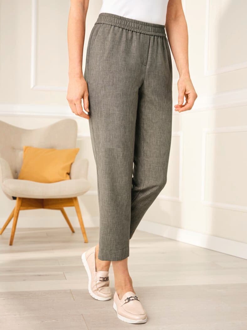 7/8 Schlupfbundhose Reise-Leinen Khaki