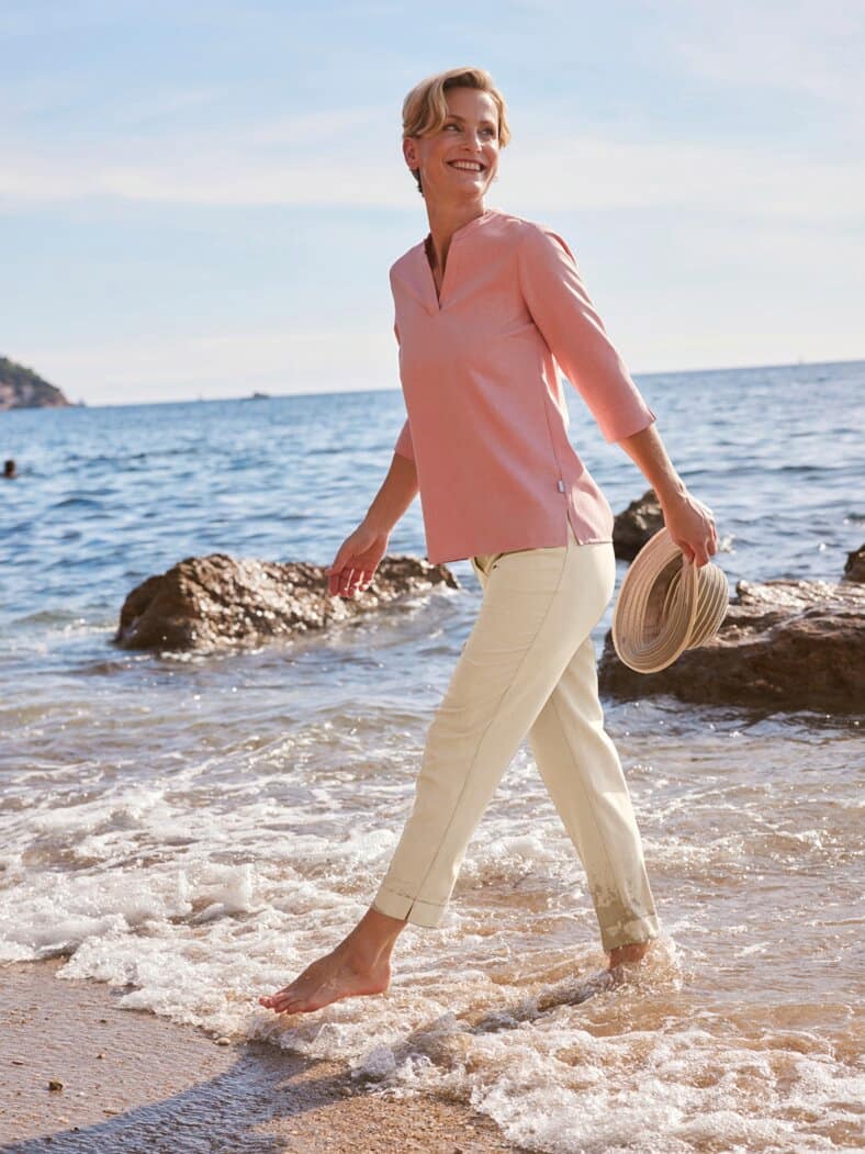 7/8 Schlupfbundhose Reise-Leinen Beige