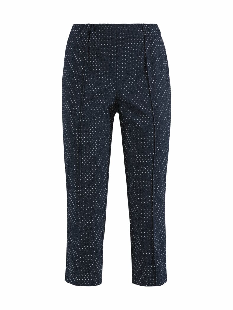Edel-Stretch-Capri Hose Comfort Fit Marine-Weiß