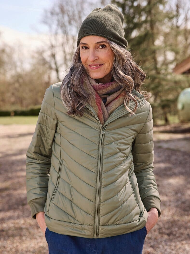 Leichtsteppjacke im Beutel Khaki
